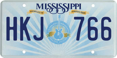 MS license plate HKJ766