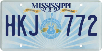 MS license plate HKJ772