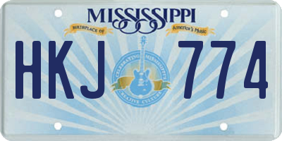 MS license plate HKJ774