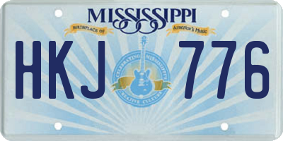 MS license plate HKJ776