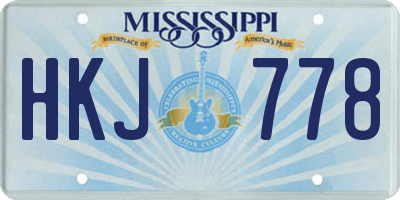 MS license plate HKJ778