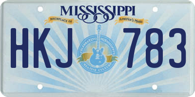 MS license plate HKJ783