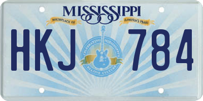 MS license plate HKJ784