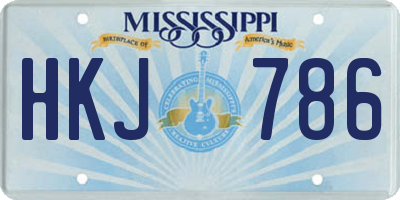 MS license plate HKJ786