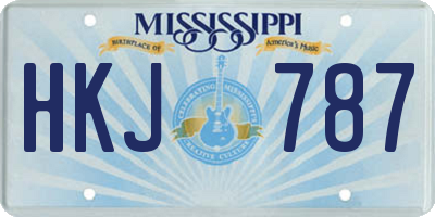 MS license plate HKJ787