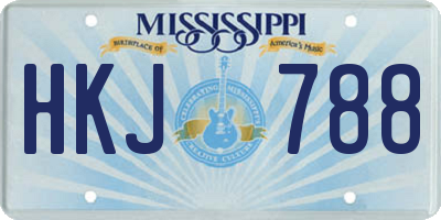 MS license plate HKJ788