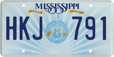 MS license plate HKJ791