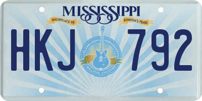MS license plate HKJ792