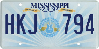 MS license plate HKJ794