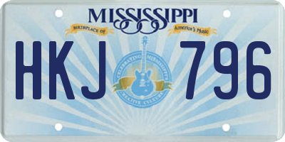 MS license plate HKJ796