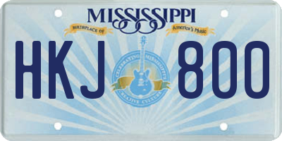 MS license plate HKJ800