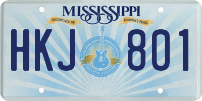 MS license plate HKJ801