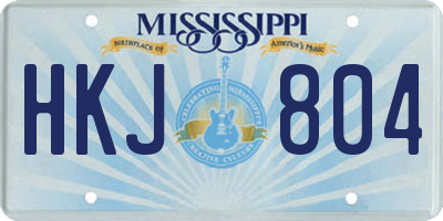 MS license plate HKJ804