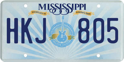 MS license plate HKJ805