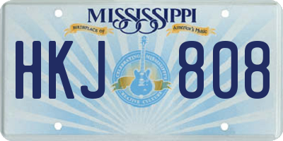 MS license plate HKJ808