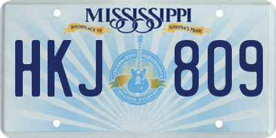 MS license plate HKJ809