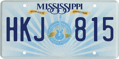 MS license plate HKJ815