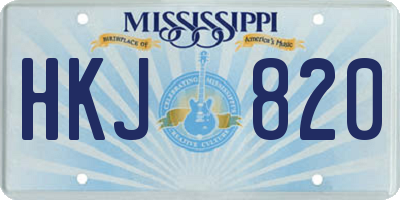MS license plate HKJ820