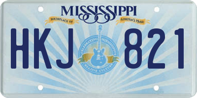 MS license plate HKJ821