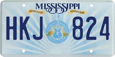 MS license plate HKJ824