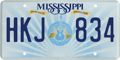 MS license plate HKJ834