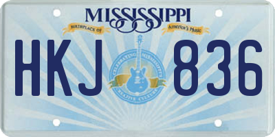 MS license plate HKJ836