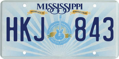 MS license plate HKJ843