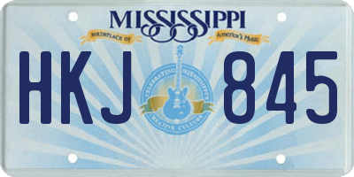 MS license plate HKJ845