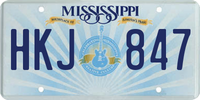 MS license plate HKJ847