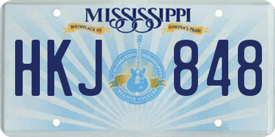 MS license plate HKJ848