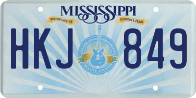 MS license plate HKJ849