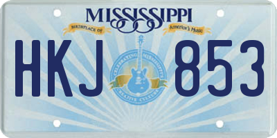 MS license plate HKJ853