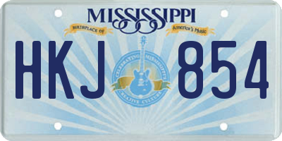 MS license plate HKJ854