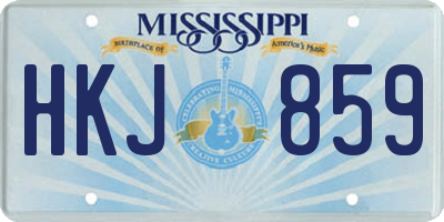 MS license plate HKJ859