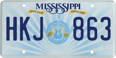 MS license plate HKJ863