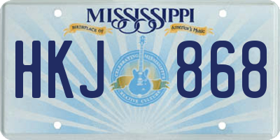 MS license plate HKJ868