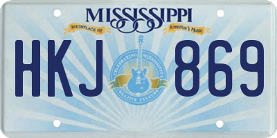 MS license plate HKJ869