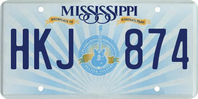 MS license plate HKJ874