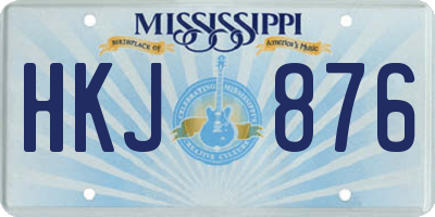 MS license plate HKJ876