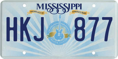 MS license plate HKJ877