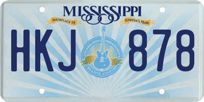 MS license plate HKJ878