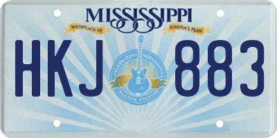 MS license plate HKJ883