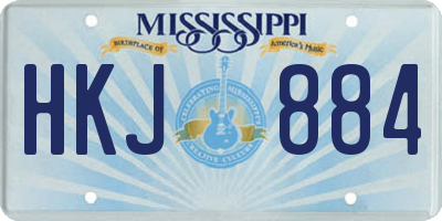 MS license plate HKJ884