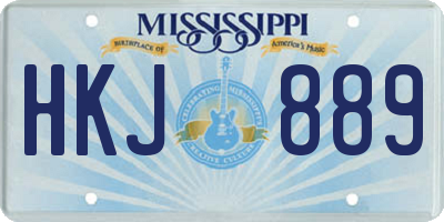 MS license plate HKJ889