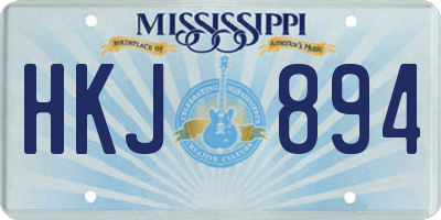MS license plate HKJ894