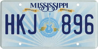 MS license plate HKJ896