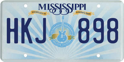 MS license plate HKJ898