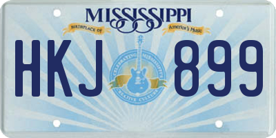 MS license plate HKJ899