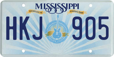 MS license plate HKJ905