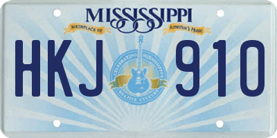 MS license plate HKJ910